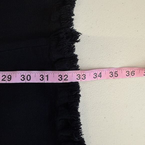 Umgee Babydoll Dress Womens Size L Black Linen Fringe Hem Beachy Boho Western - Picture 8 of 8